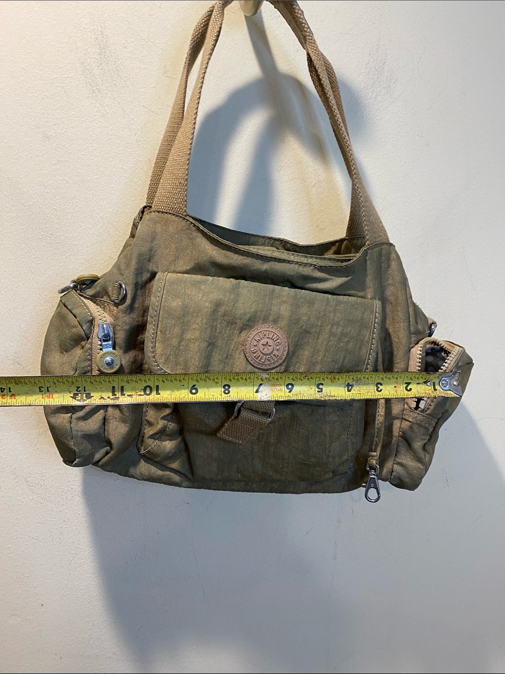 Kipling Canvas Multi-Pocket Shoulder Bag With Long Strap - Picture 9 of 10